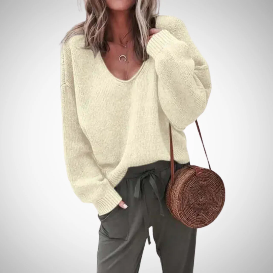 R&B | Locker Strick V-Ausschnitt Pullover - Image 3