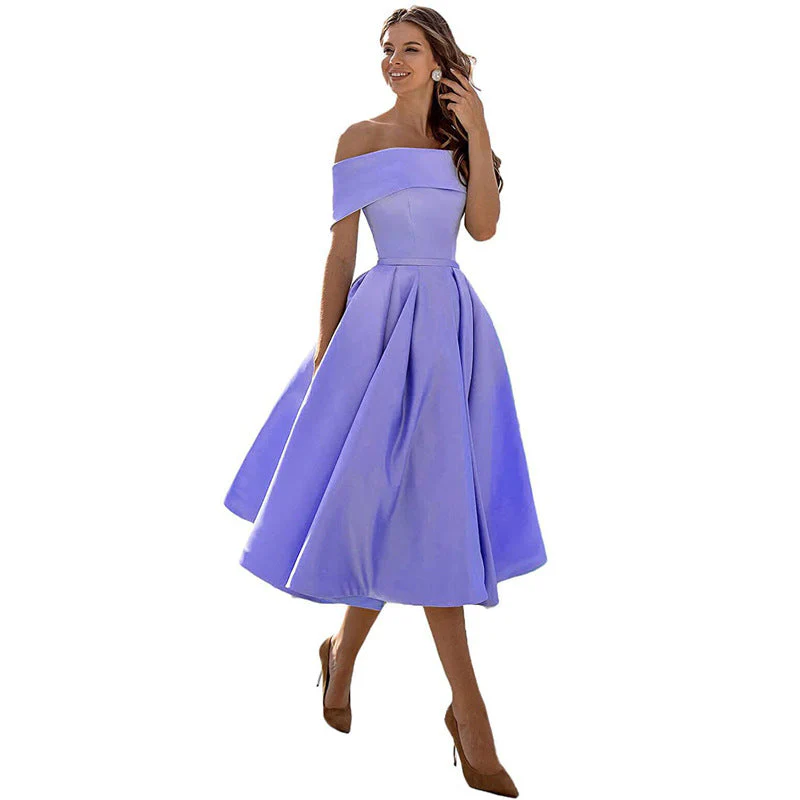 R&B | Legere Mode Satin Cocktailkleid Ohne Träger - Image 8