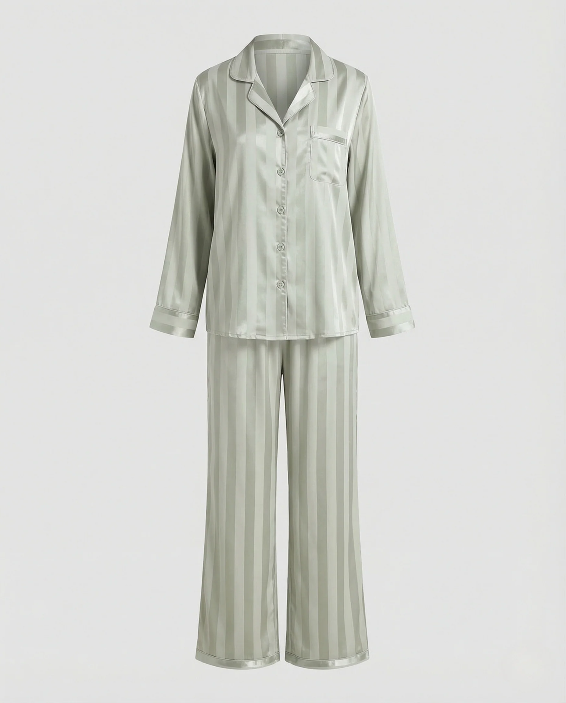 Damen Seiden Pyjama Set mit Lockerem Schnitt & Glänzender Optik | R&B - Image 4