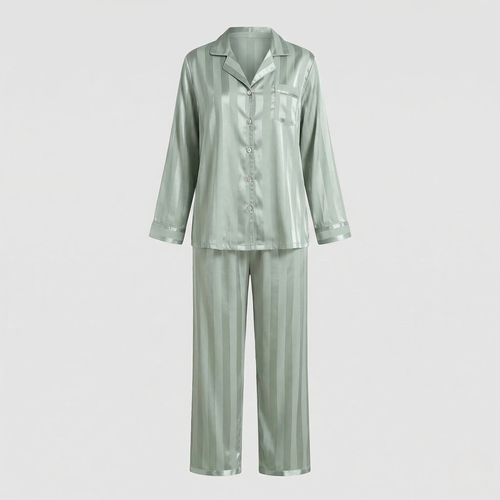 Damen Seiden Pyjama Set mit Lockerem Schnitt & Glänzender Optik | R&B - Image 5