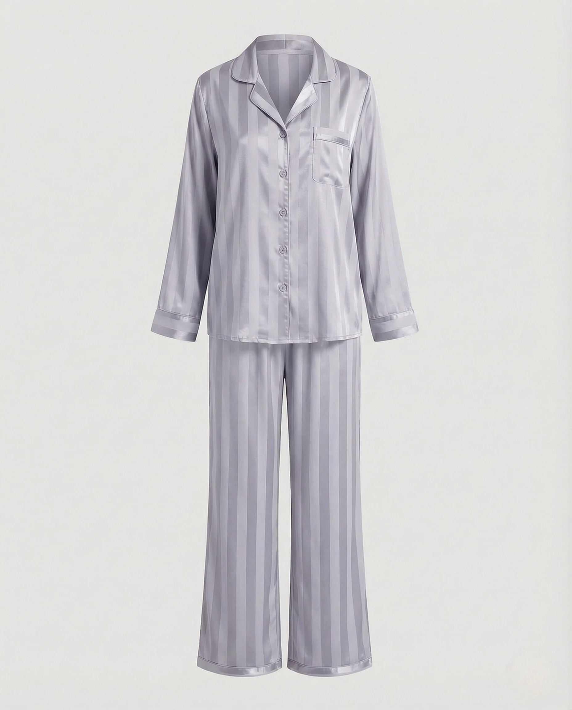 Damen Seiden Pyjama Set mit Lockerem Schnitt & Glänzender Optik | R&B - Image 6