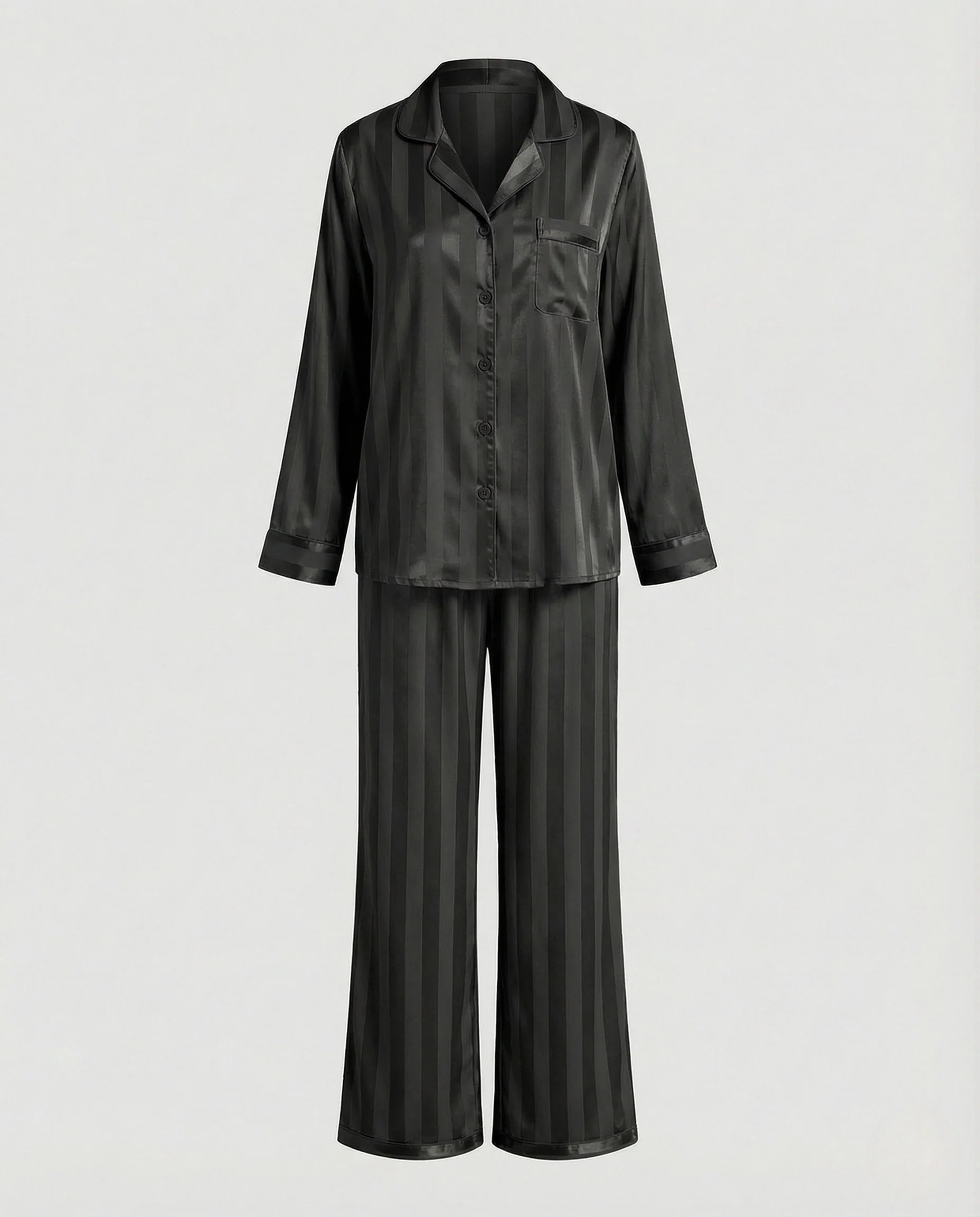 Damen Seiden Pyjama Set mit Lockerem Schnitt & Glänzender Optik | R&B - Image 7