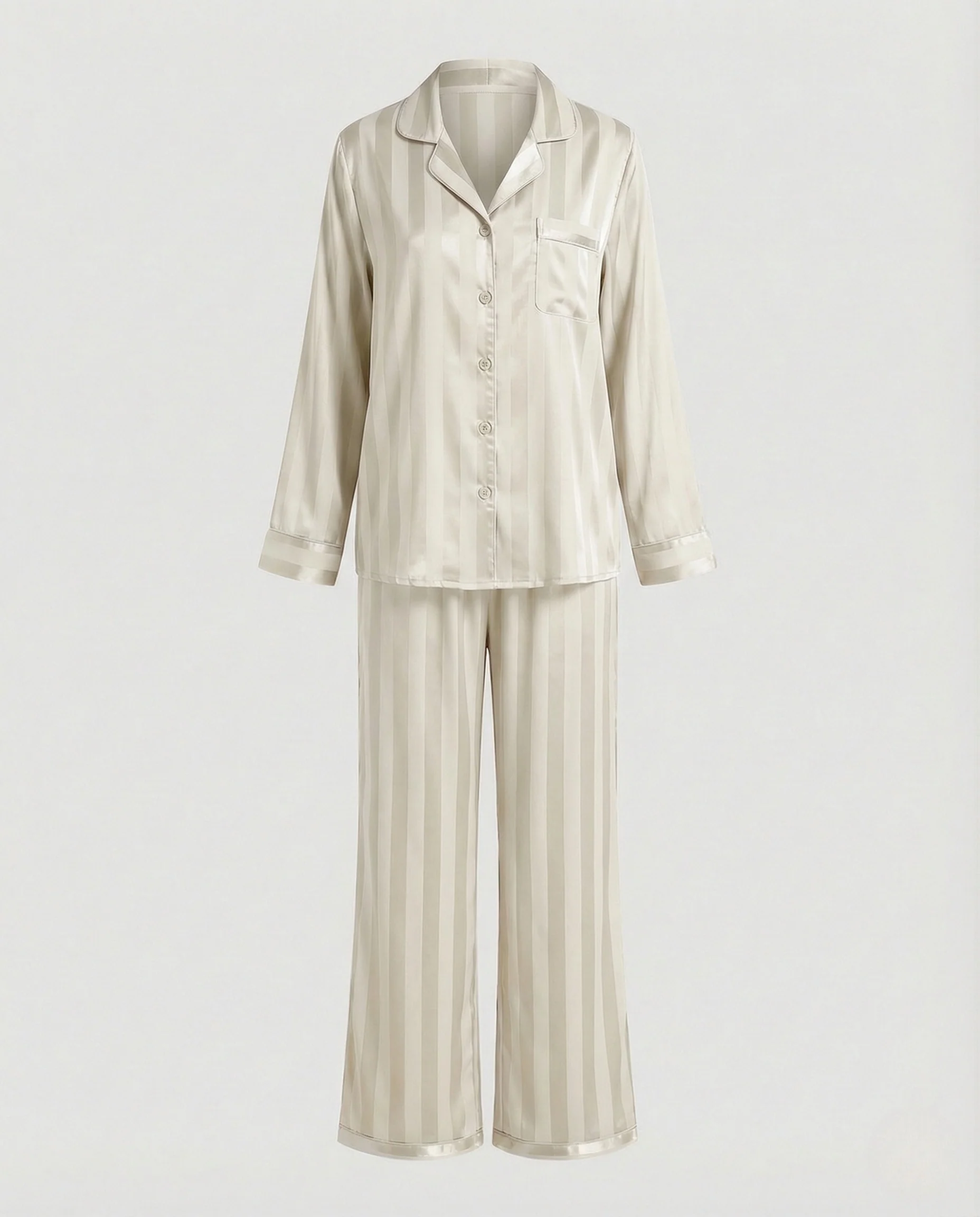 Damen Seiden Pyjama Set mit Lockerem Schnitt & Glänzender Optik | R&B - Image 8