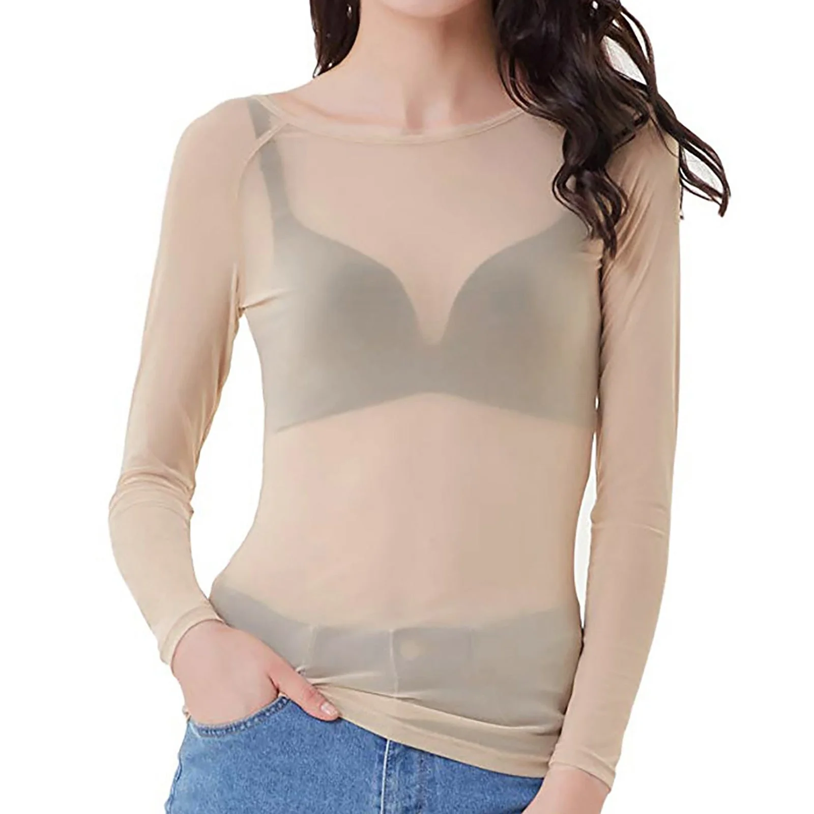 R&B | Transparentes Mesh Langarmtop für Damen - Image 5