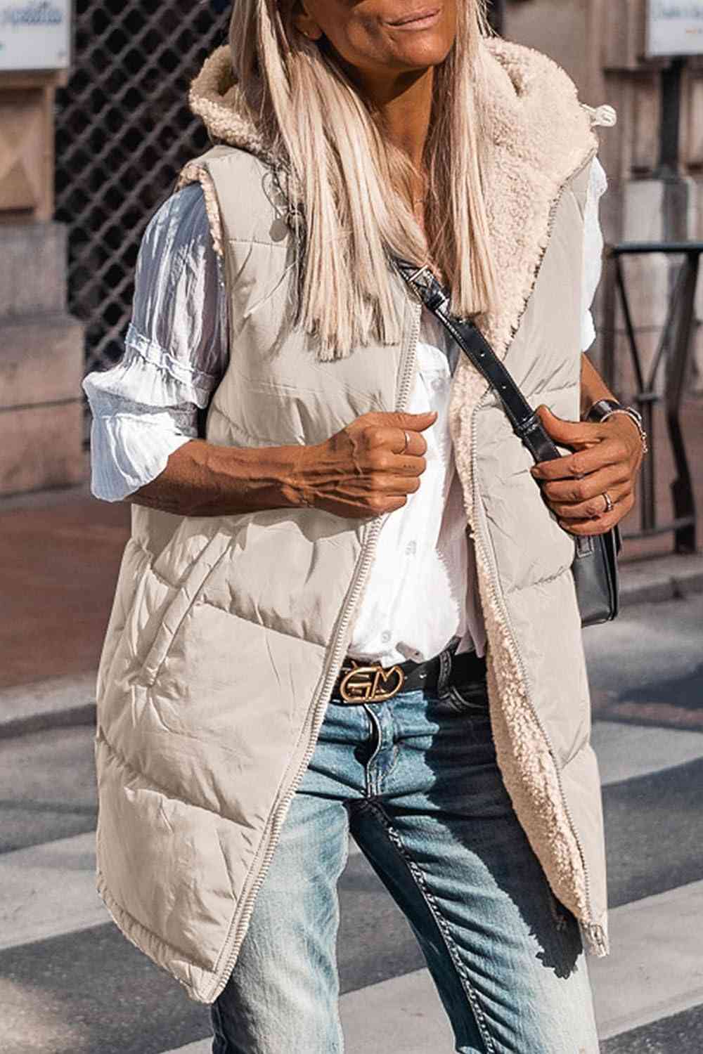 R&B | Zip-Up Longline Kapuzenweste - Image 17