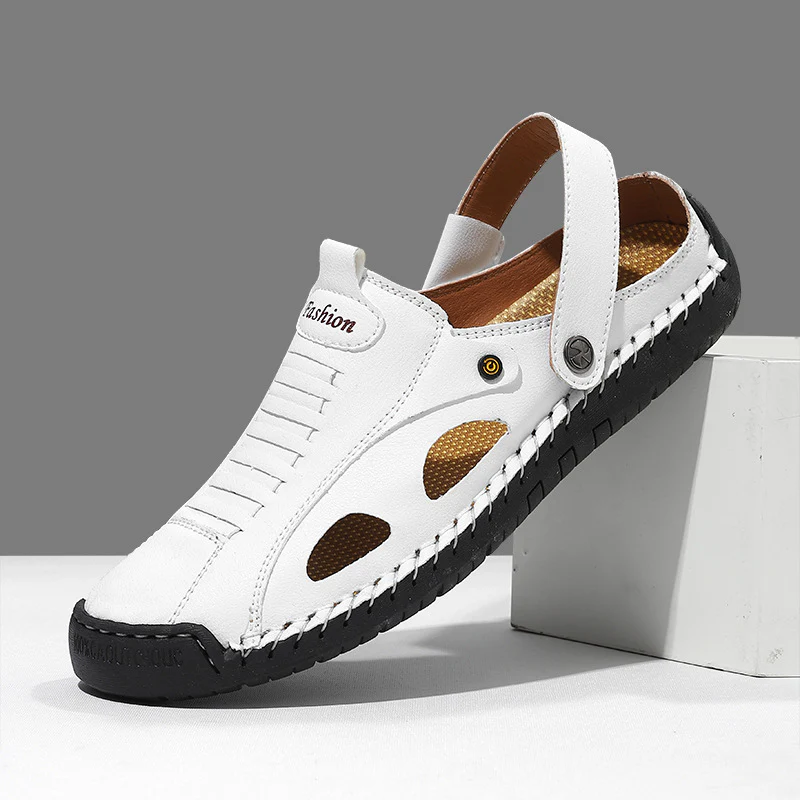 Herren Atmungsaktive Lederfreizeitschuhe mit offenem Fersendesign R&B - Image 3
