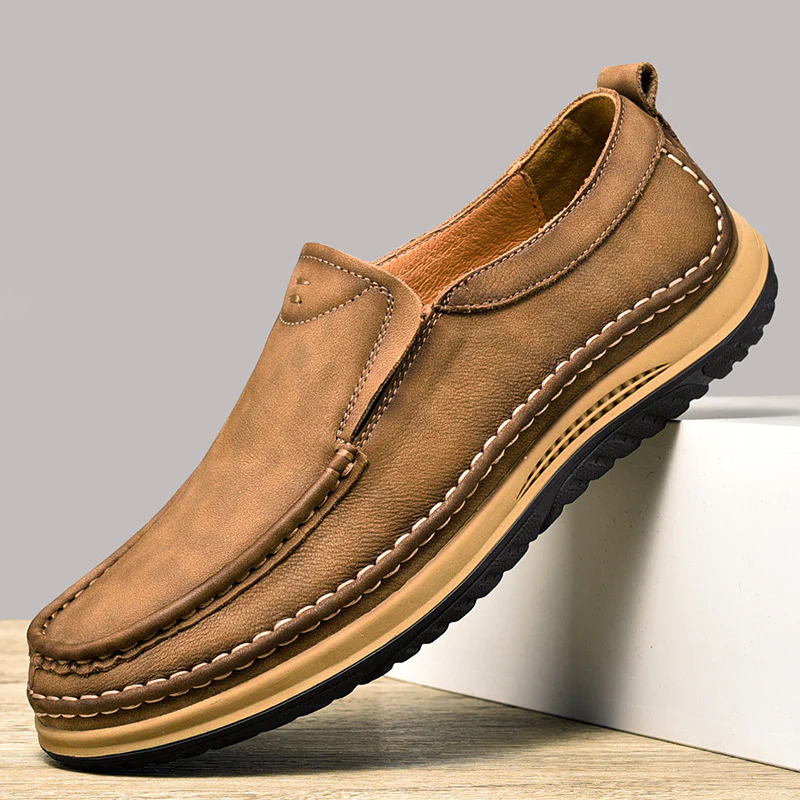Herren Bequeme Slipper aus hochwertigem Leder mit rutschfester Sohle R&B - Image 2
