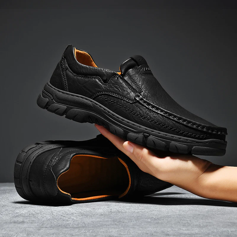 Herren Komfortable Slip-On Lederschuhe mit rutschfester Sohle R&B - Image 7