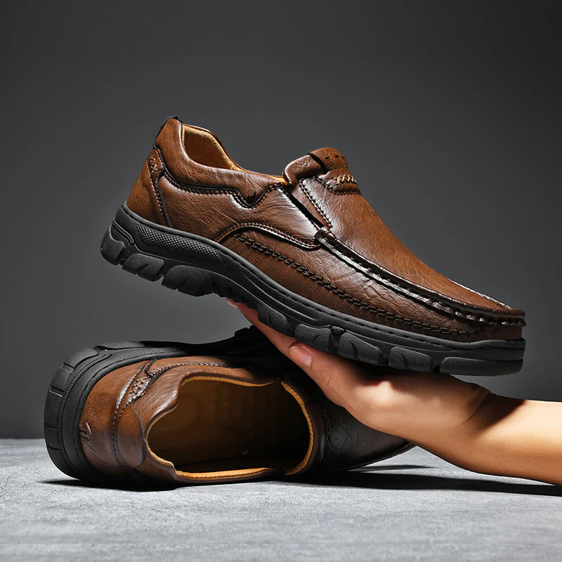 Herren Komfortable Slip-On Lederschuhe mit rutschfester Sohle R&B - Image 8