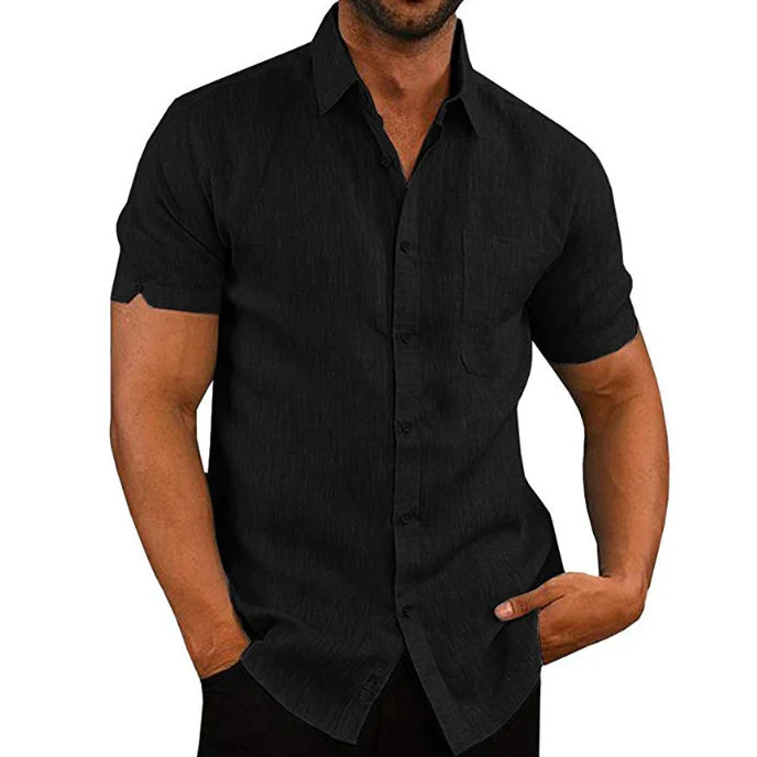 Herren Kurzarmhemd aus atmungsaktiver Baumwolle mit klassischem Schnitt R&B - Image 5