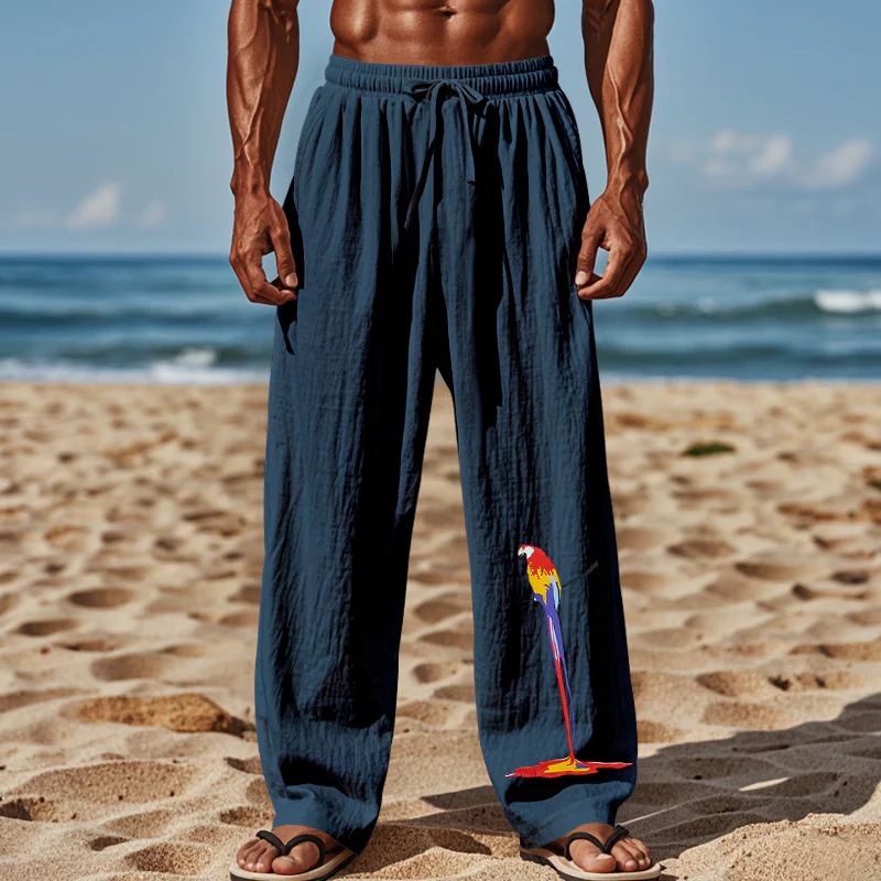 Herren lässige Strandhose mit elastischem Bund und buntem Stickdesign R&B - Image 6