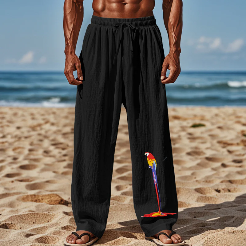 Herren lässige Strandhose mit elastischem Bund und buntem Stickdesign R&B - Image 7