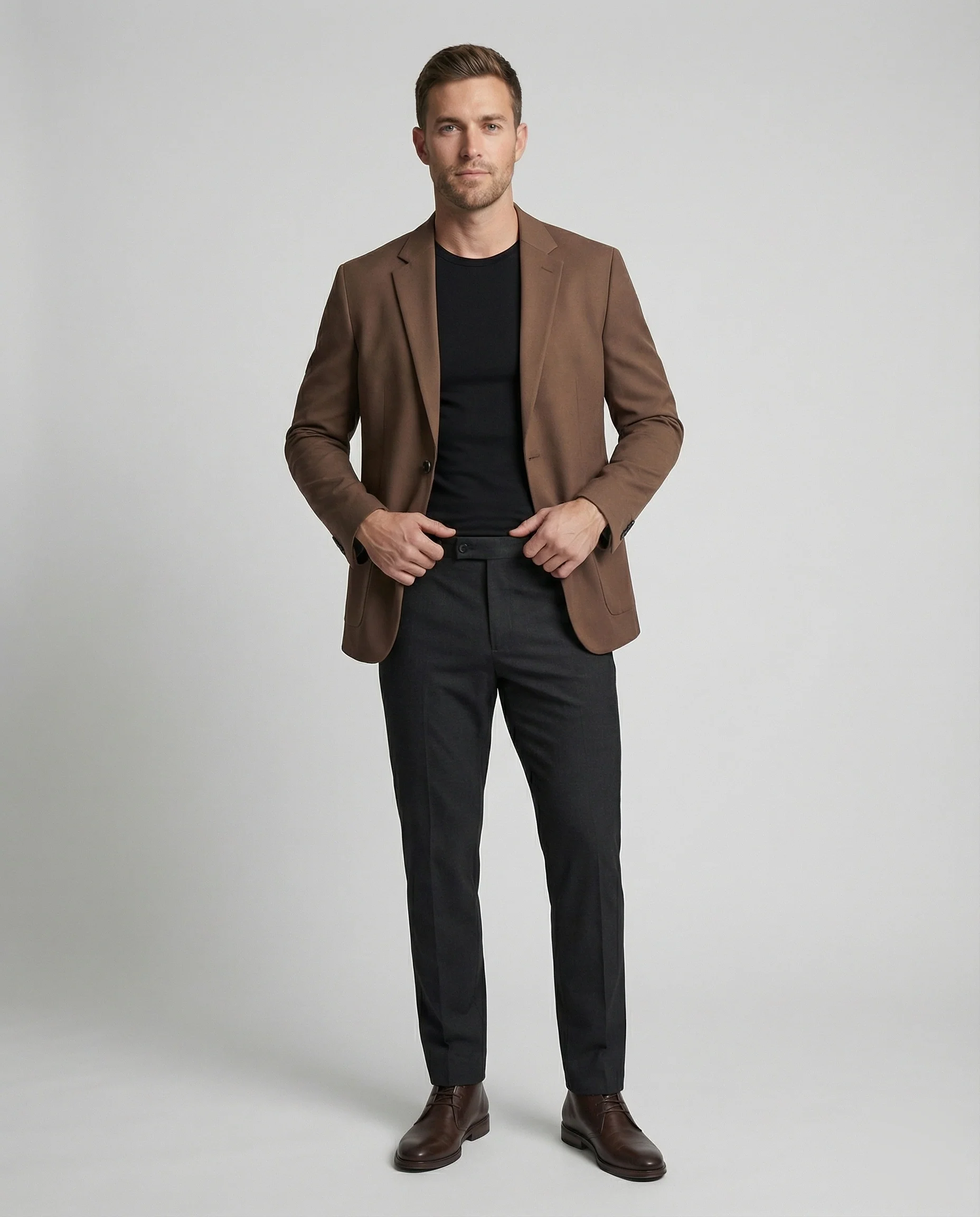Herren nan elegantes Freizeit-Sakko mit unstrukturierter Passform und aufgesetzten Taschen R&B