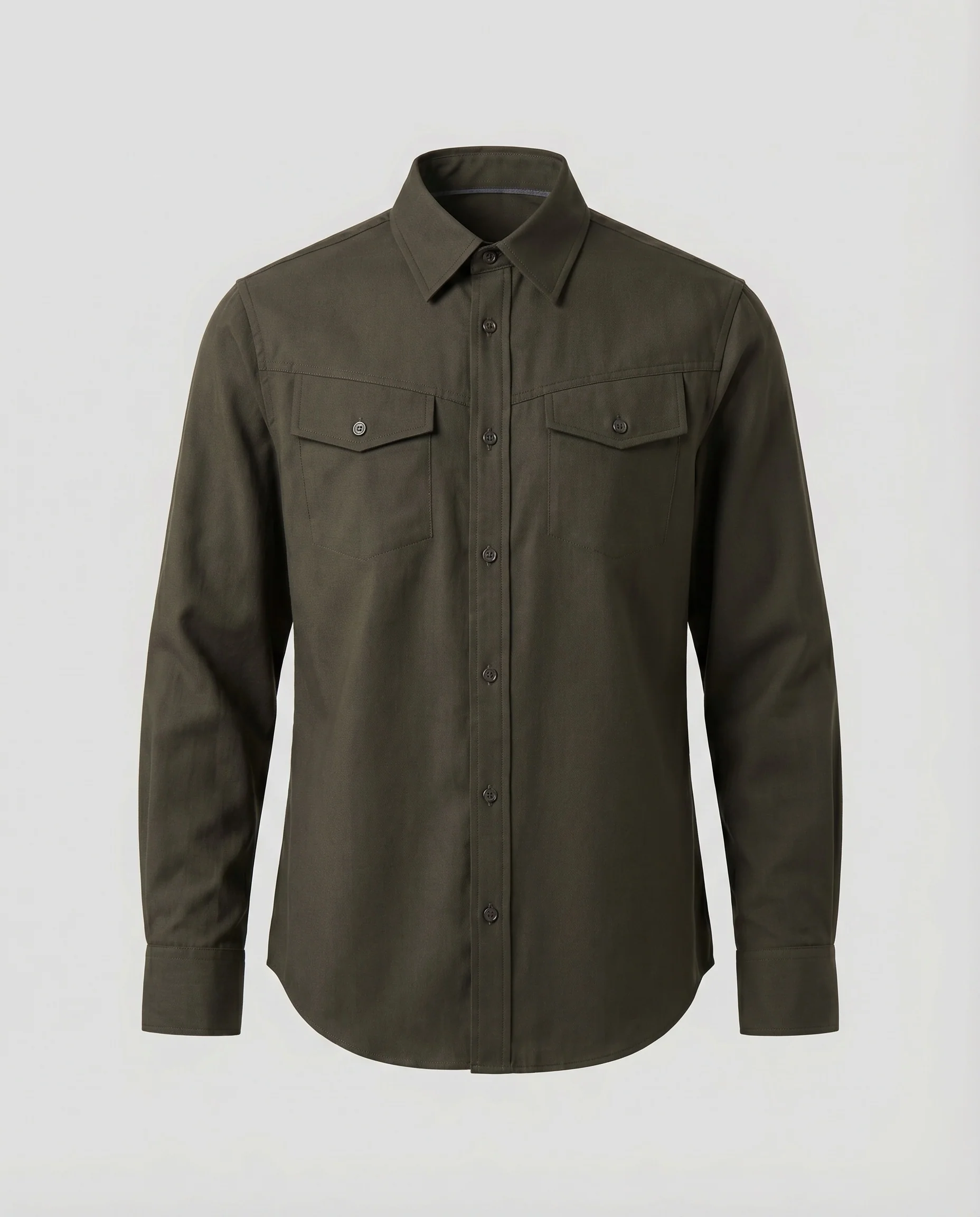 Herren Klassische Western-Passe Baumwollmischung Langarm-Hemd - Image 8