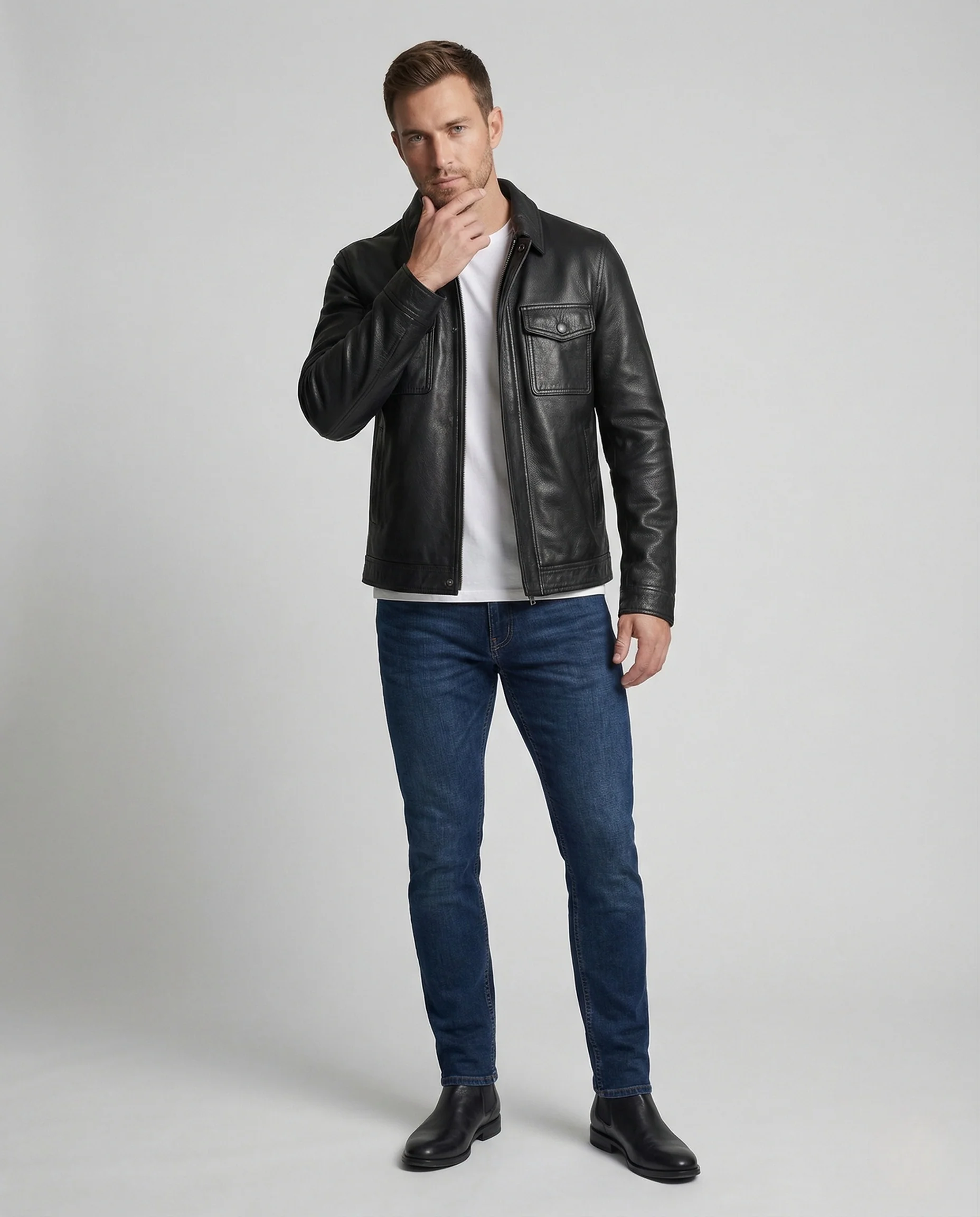 Herren Echtleder Fliegerblouson