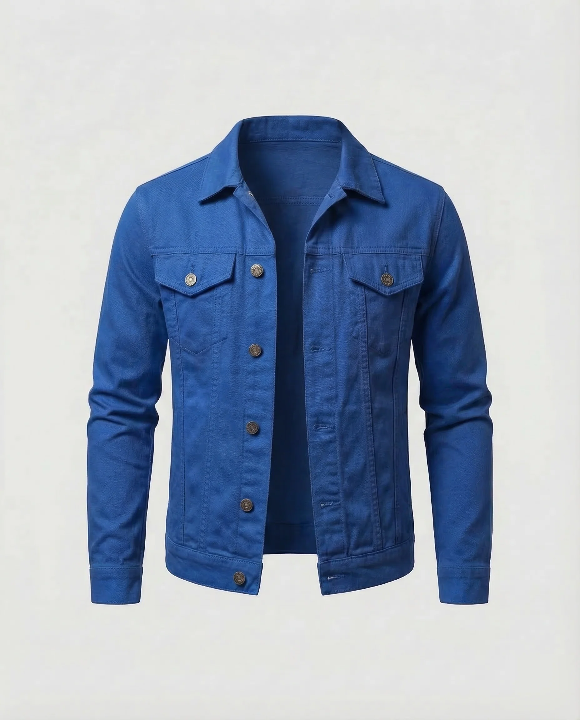 Herren Slim-Fit Jeansjacke Ziernähte - Image 9