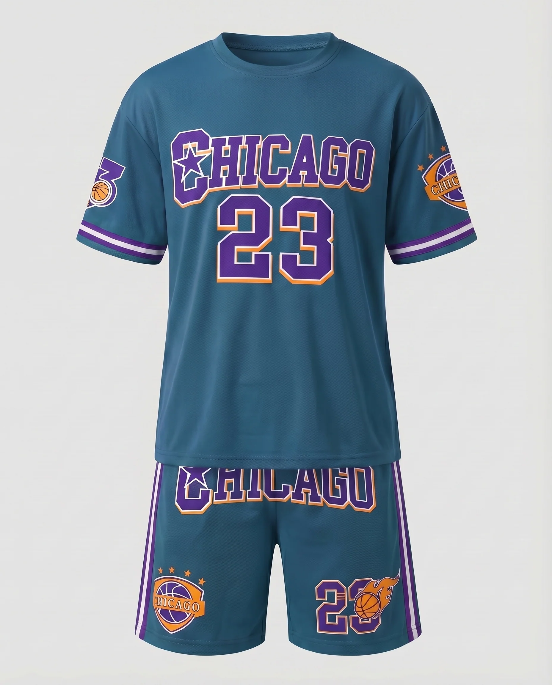 Herren Sportliche Basketball-Stil Mischgewebe Sportset - Image 5