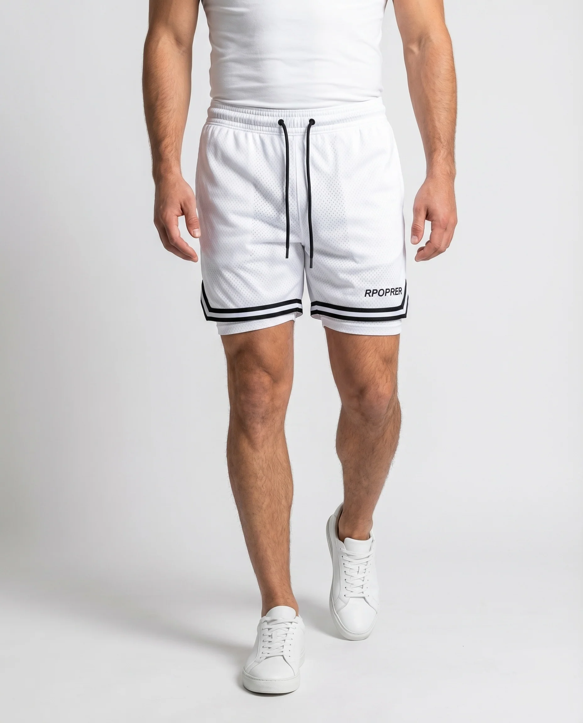 Herren Basketballshorts Zweilagig Mesh-Material Innenhose - Image 2