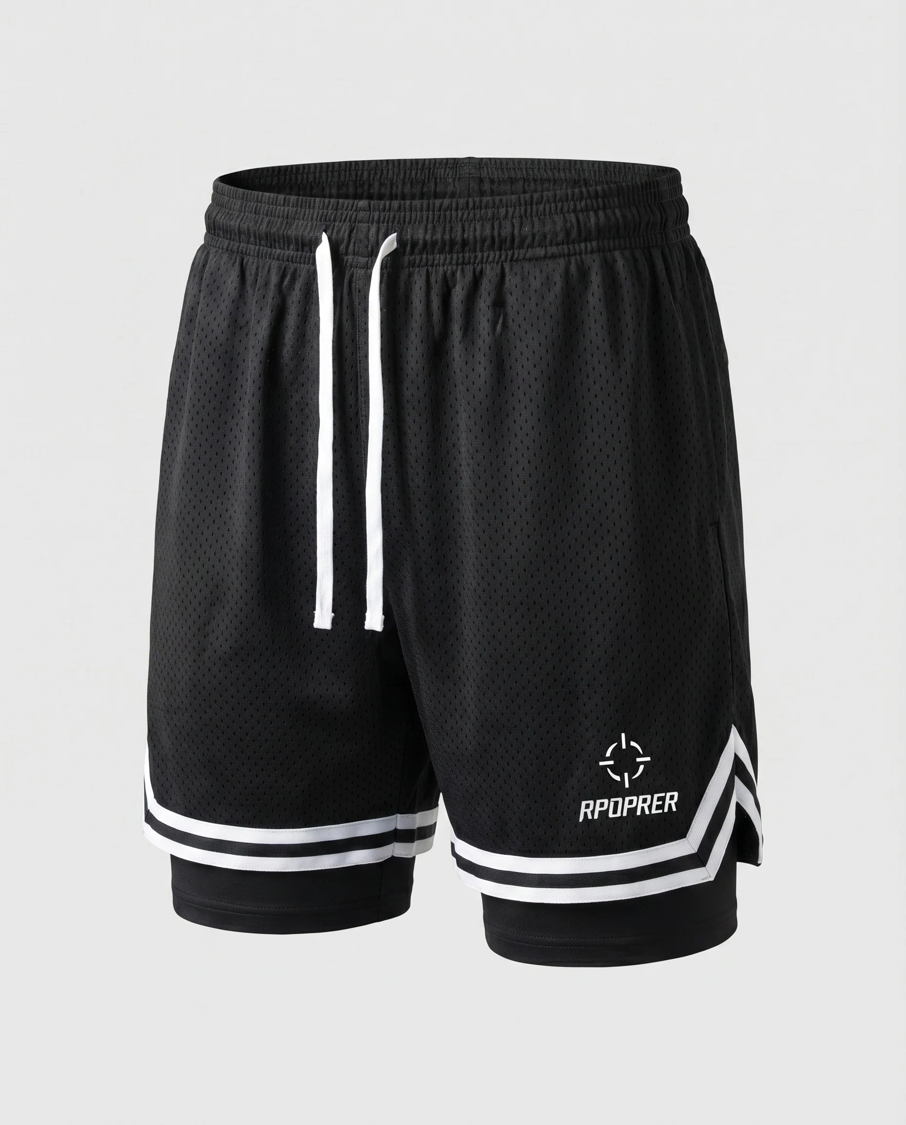 Herren Basketballshorts Zweilagig Mesh-Material Innenhose - Image 4