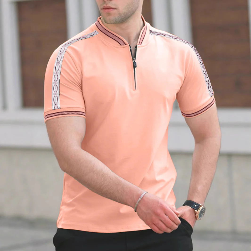 Herren Poloshirt mit hochwertigem Stehkragen und praktischem Reißverschluss R&B - Image 3