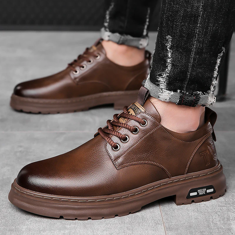 Herren Premium Leder Schnürschuhe mit rutschfester Sohle R&B - Image 3