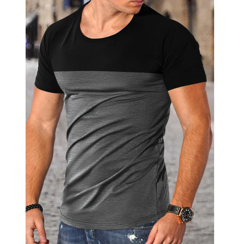Herren Rundhals T-Shirt mit farblich abgesetztem Design und hohem Tragekomfort R&B