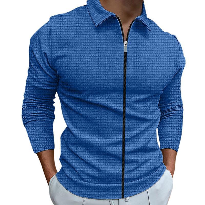 Herren sportliches Langarmshirt mit modernem Reißverschluss und strukturiertem Design R&B - Image 7