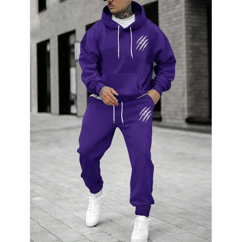 Herren Trainingsanzug mit modernem Grafikdesign und praktischen Taschen R&B - Image 6