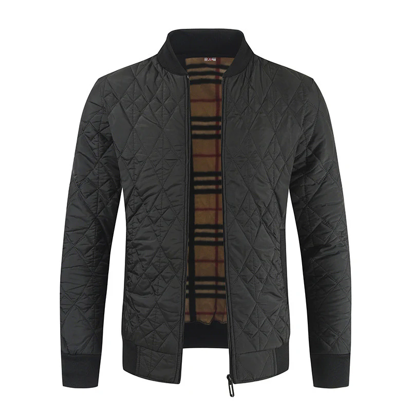 Herren wattierte Bomberjacke mit modernem Karomuster im Inneren R&B - Image 3