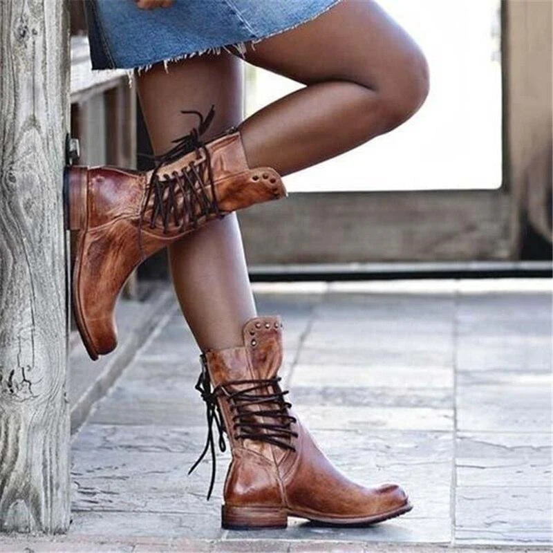 Lederstiefel Mit Schnürsenkeln R&B - Image 2