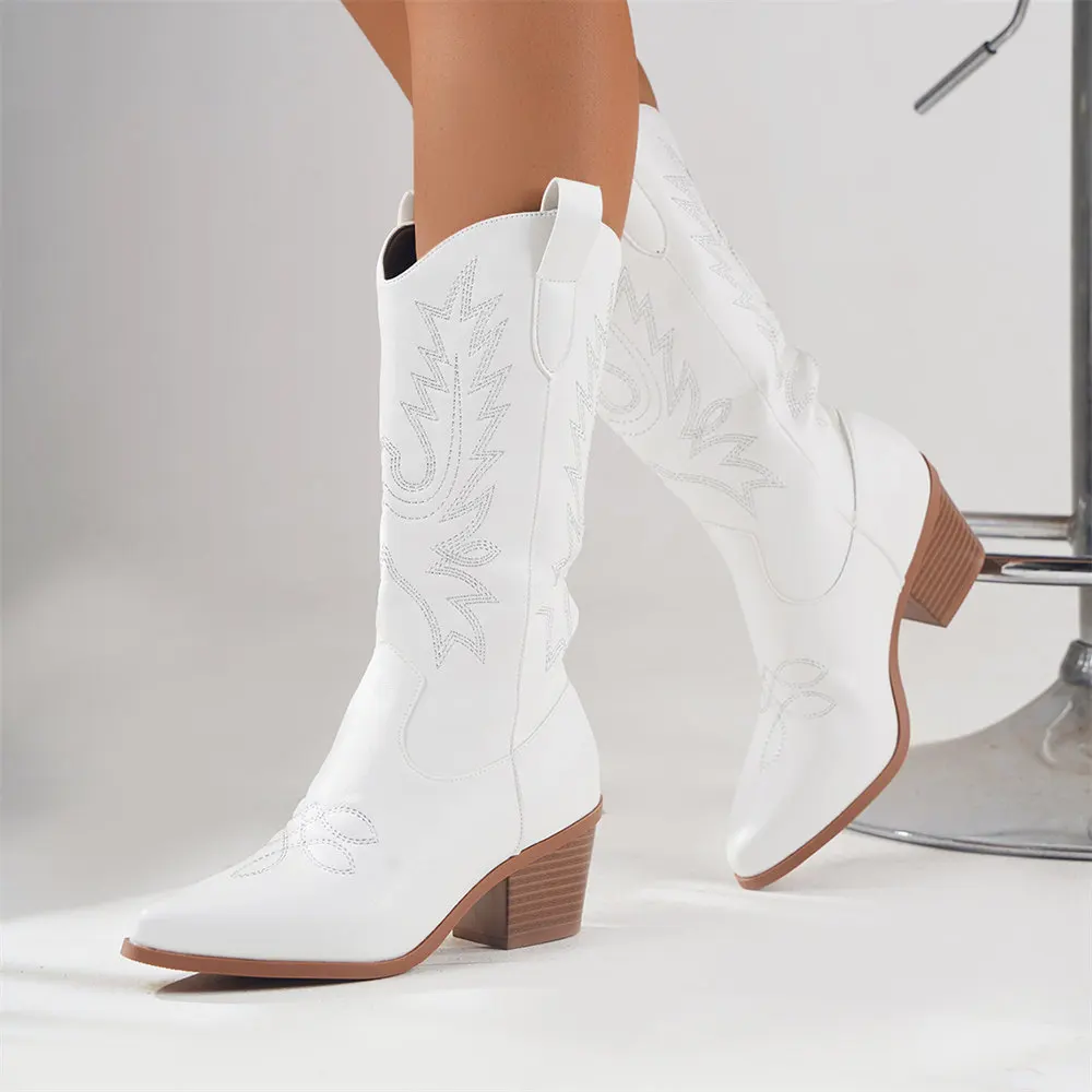 Moderne Westliche Elegante Blockabsatz Bequeme Stiefel R&B - Image 3