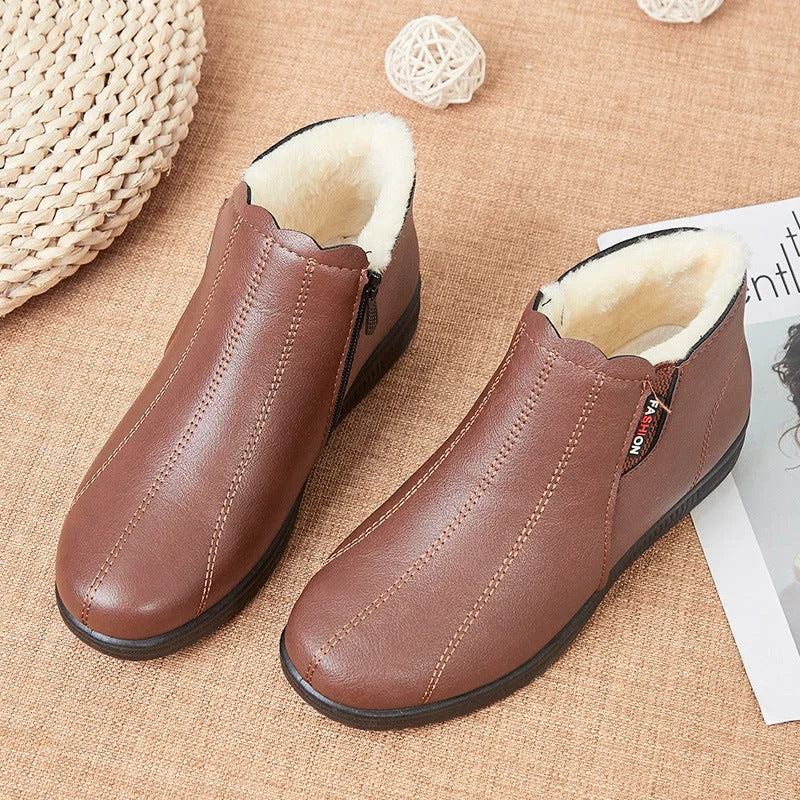 Modische Winterstiefel aus Leder mit Weicher Sohle R&B R&B - Image 5