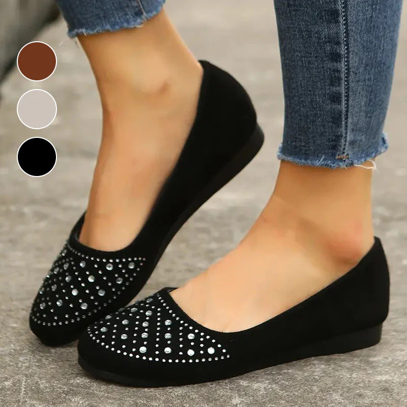 Orthopädische flache Puppenschuhe für Frauen mit Kristall R&B R&B - Image 2