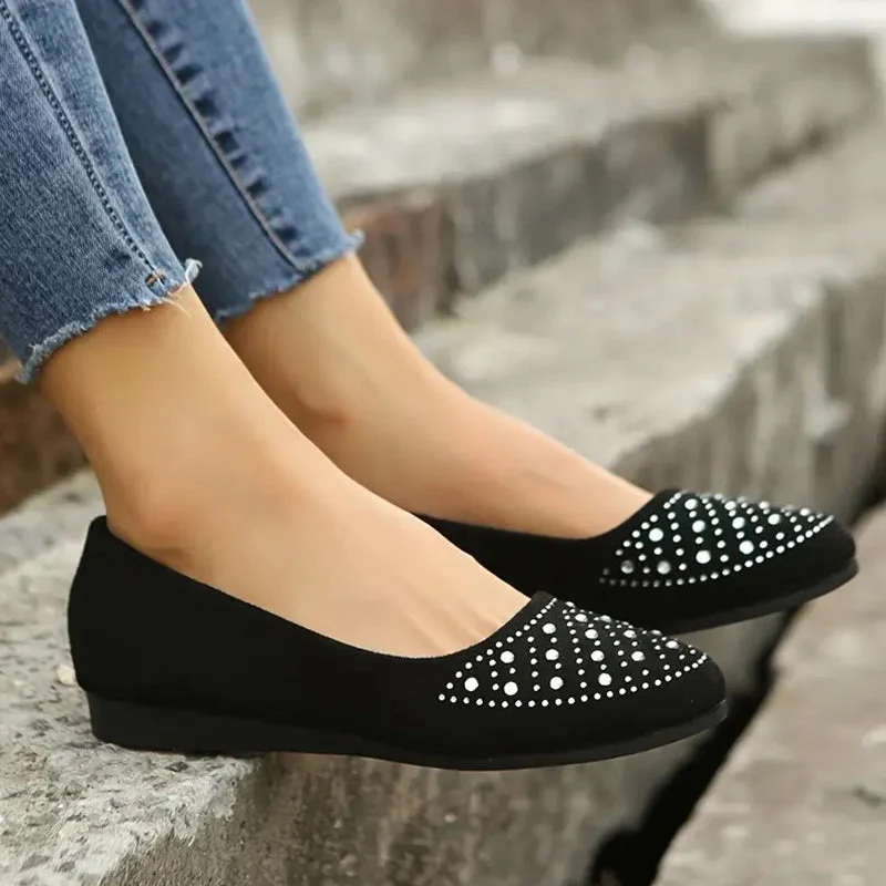 Orthopädische flache Puppenschuhe für Frauen mit Kristall R&B R&B - Image 8