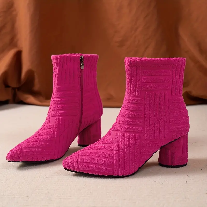 Stiefel mit Absatz - Damenstiefel mit Reißverschluss und dickem Absatz R&B - Image 2