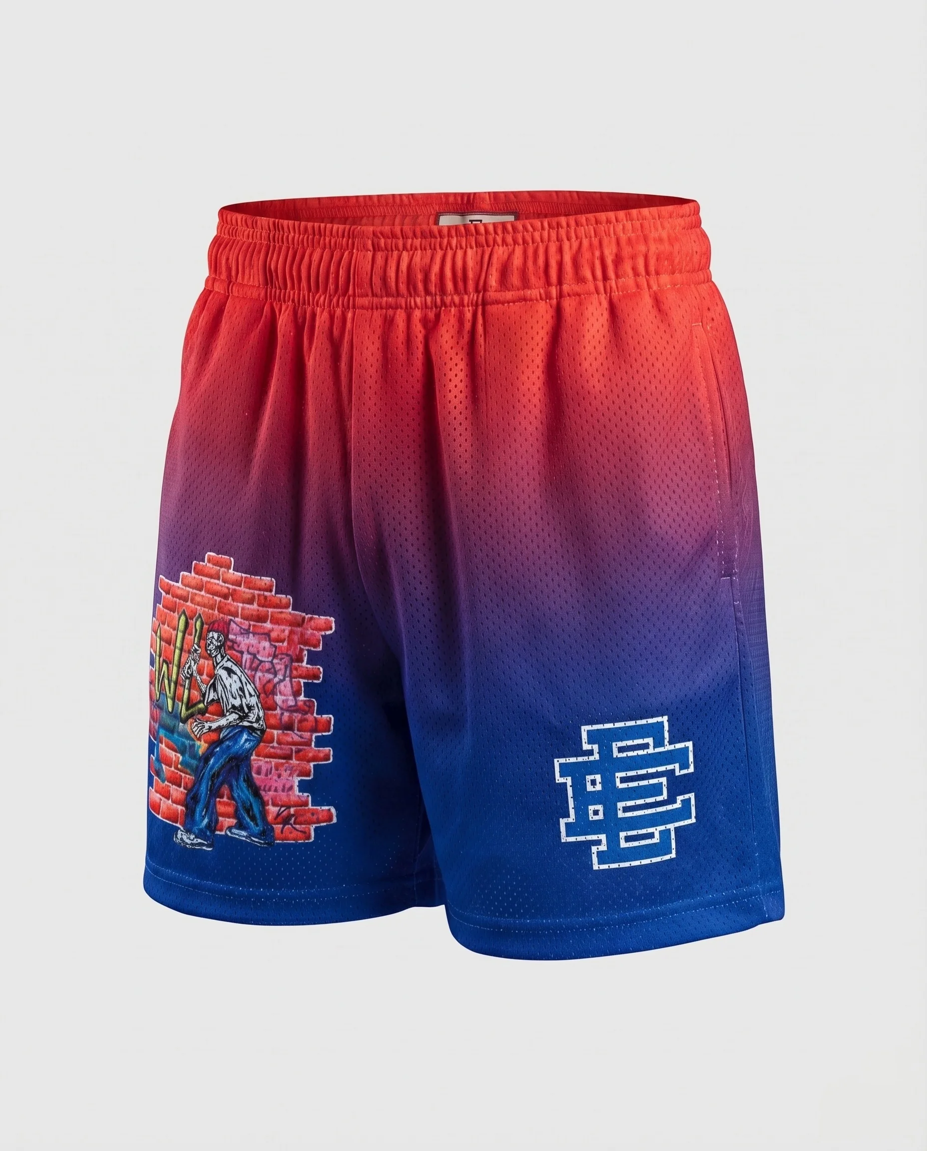 Unisex Trainingsshorts Netzstoff Elastikbund Seitentaschen - Image 19