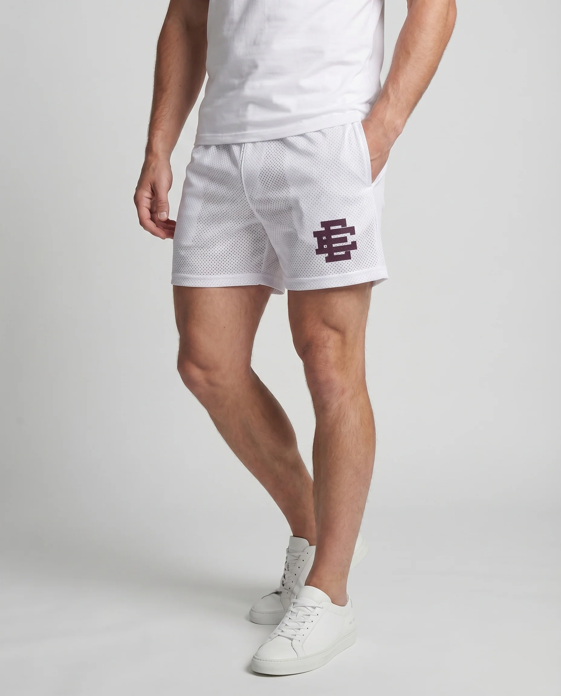 Unisex Trainingsshorts Netzstoff Elastikbund Seitentaschen - Image 2