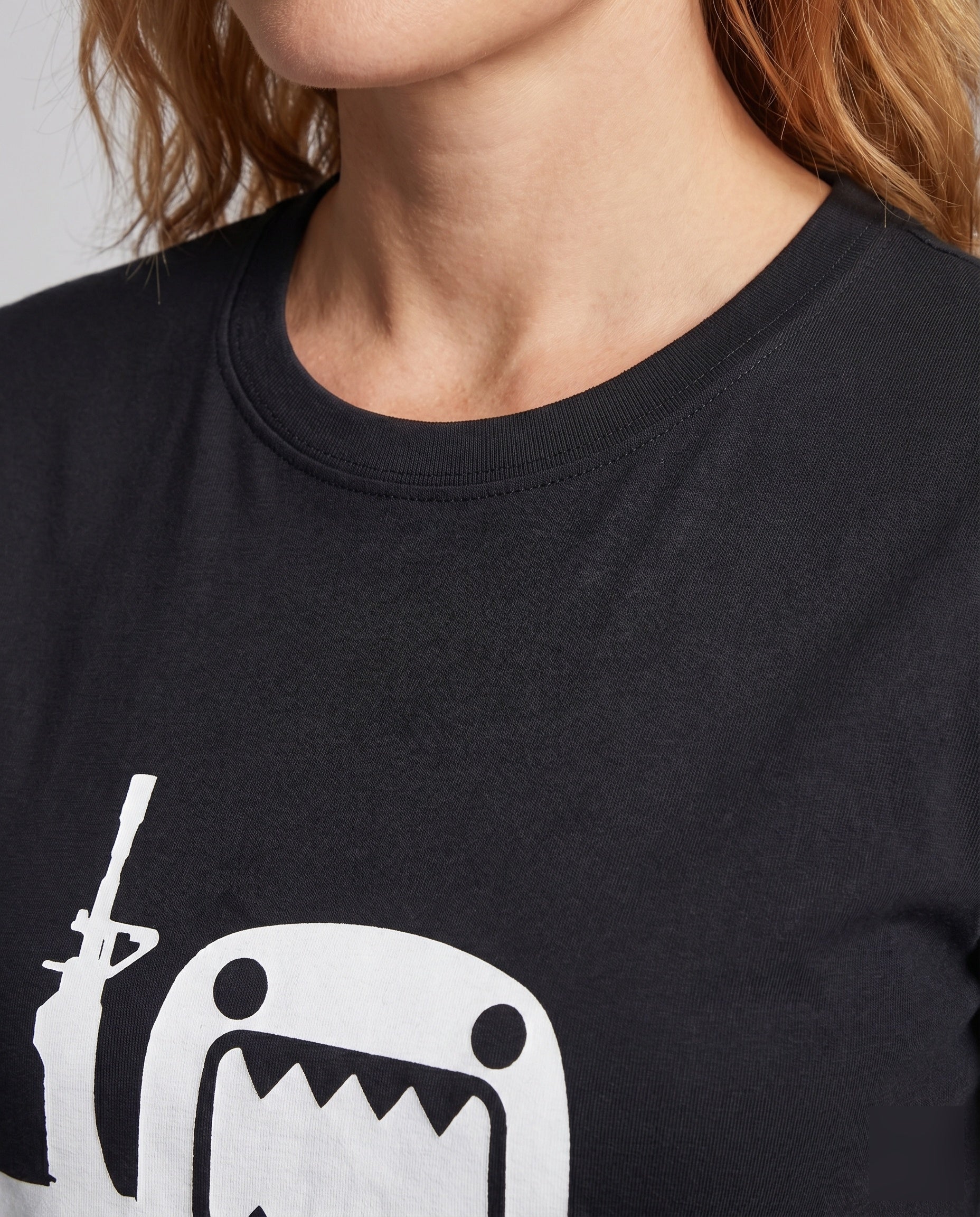 Unisex Baumwollshirt Monster-Frontmotiv Rundhalsausschnitt Lässig - Image 3