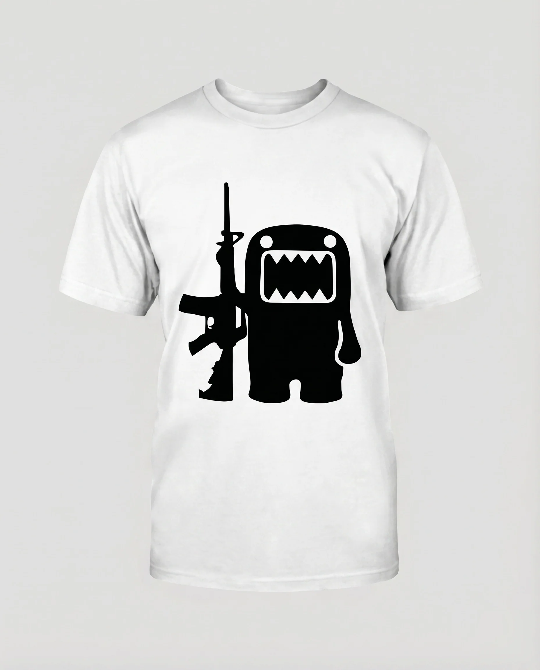 Unisex Baumwollshirt Monster-Frontmotiv Rundhalsausschnitt Lässig - Image 6