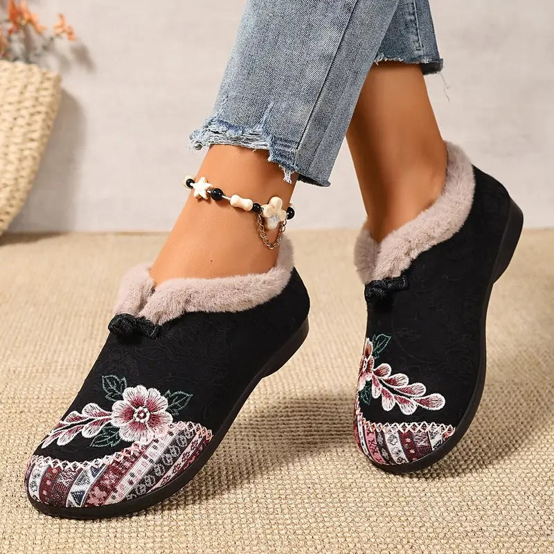 Warme, weiche Schuhe für Damen mit zartem Blumenprint R&B R&B - Image 4